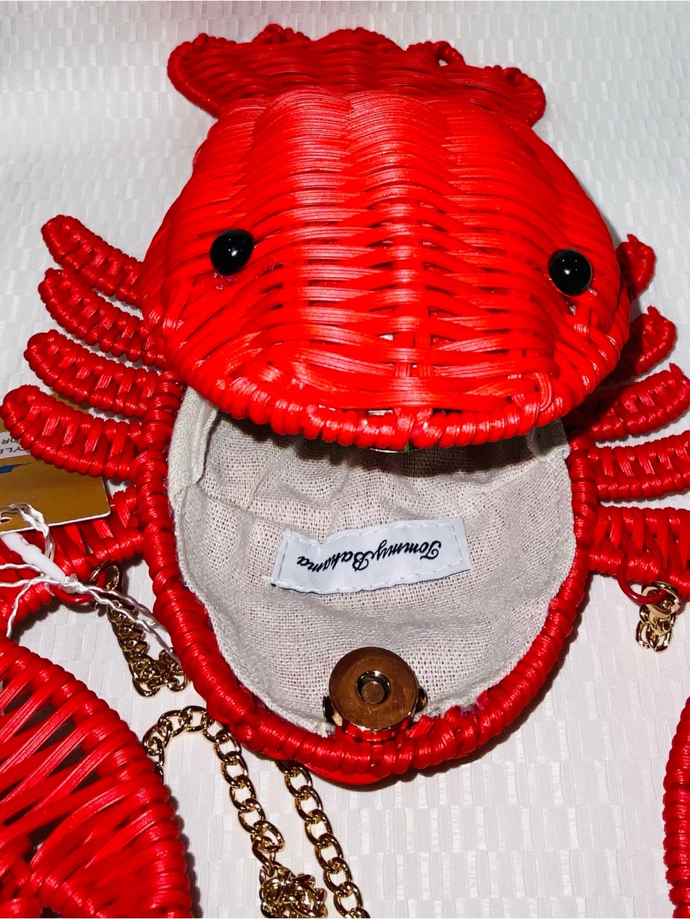 Tommy Bahama Red Woven Lobster Crossbody Bag - Picture 11 of 15
